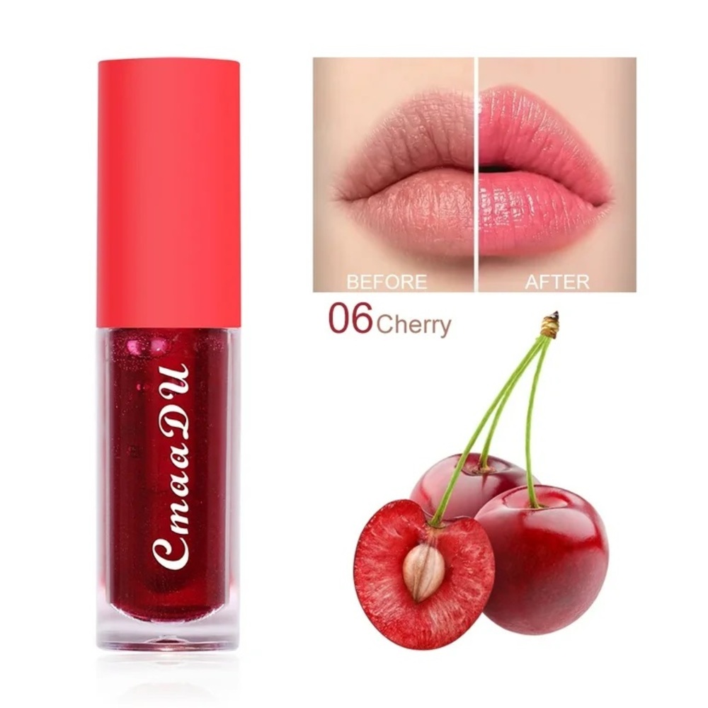 CmaaDU Clear Color Change Moisturizer Lip Gloss 06 Cherry Red NEW IN BOX